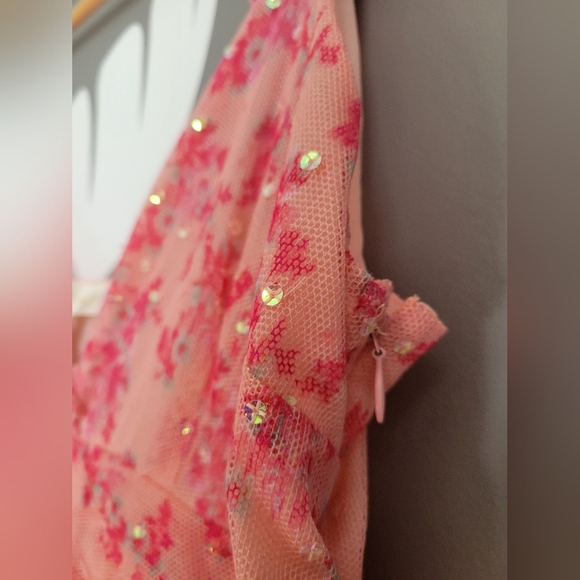 NWT LoveShackFancy Roey Mini Ruffle Dress Size 8 Autumn Rose - Picture 3 of 13